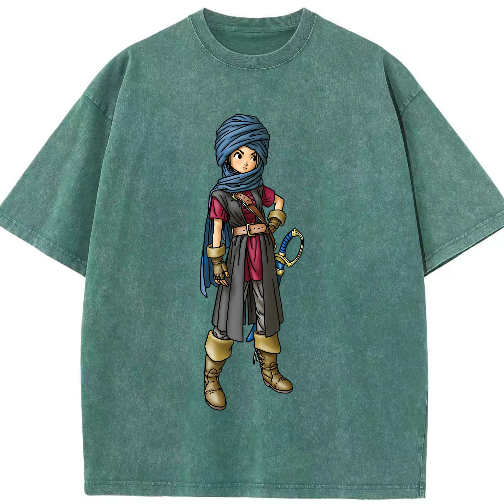 （画像用） ドラゴンクエスト Doragon Kuesuto Dragon Quest 綿100% ヴィンテージ風 半袖Tシャツ（フロントプリント）